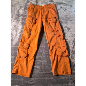 Juniors Love Gen Orange Cargo Pants Size 9/30 90s Grunge